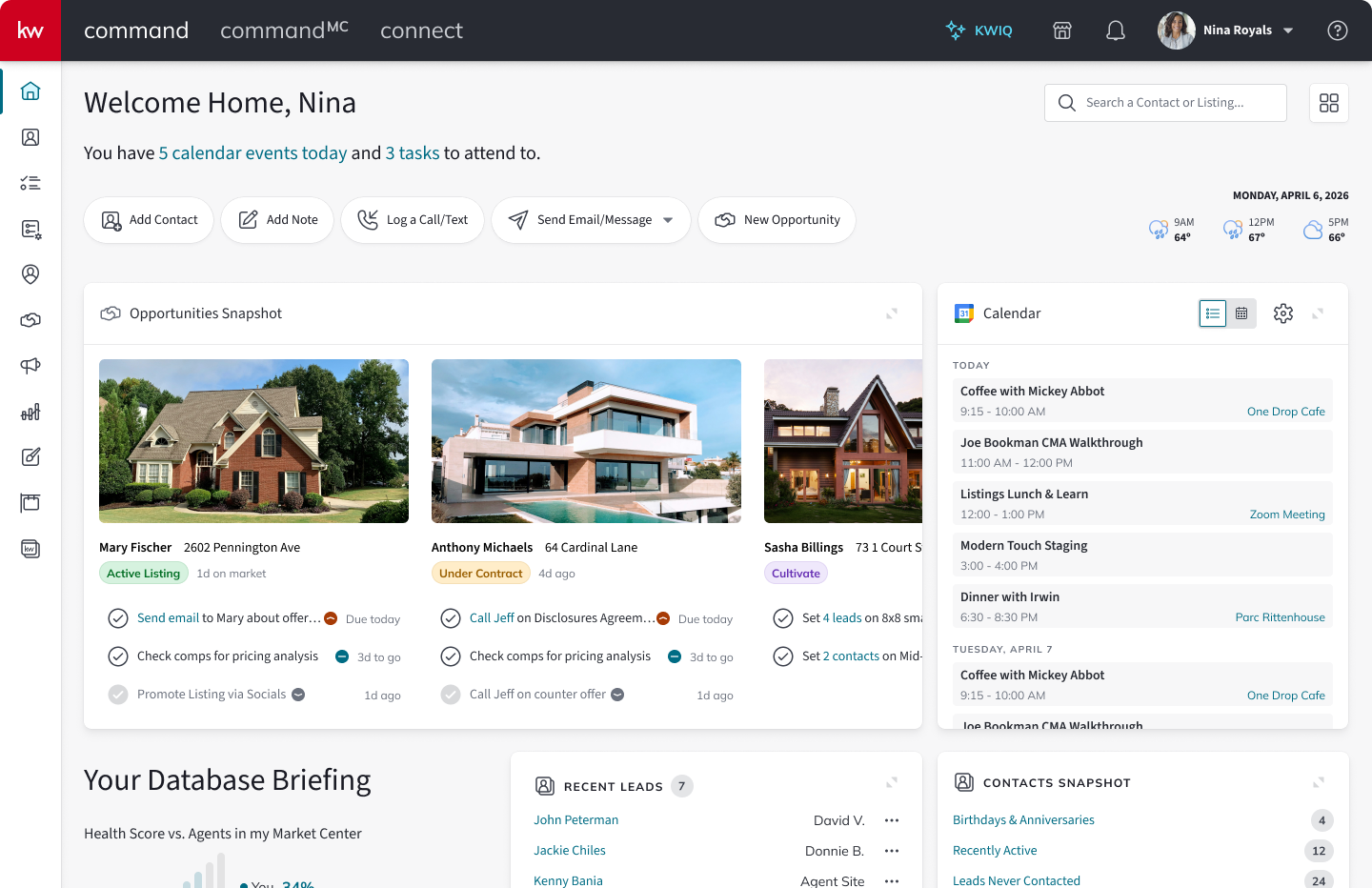 KW Command dashboard