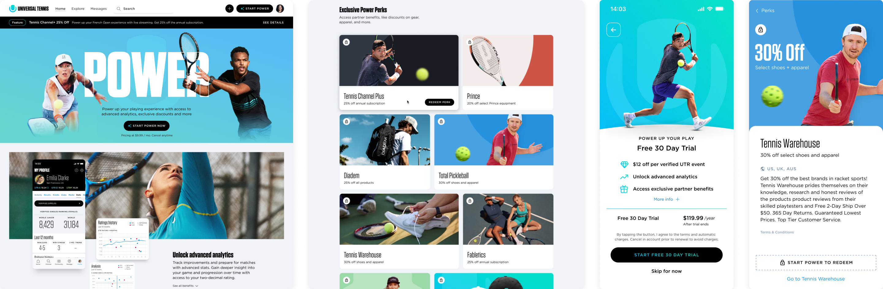 UTR Sports app design